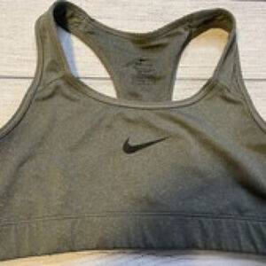 Nike Sports Bra Dri Fit Small Gray Racerback Wireless Unpadded Unlined